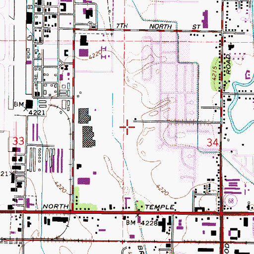Topographic Map of Hall Acres, UT