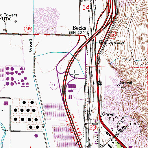 Topographic Map of Hot Springs, UT