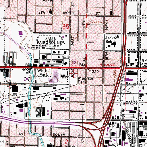 Topographic Map of North Temple Street, UT