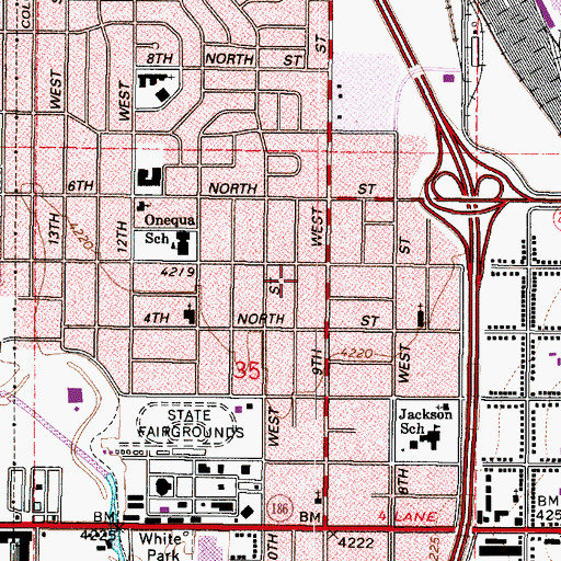 Topographic Map of Oakwood One and Three, UT