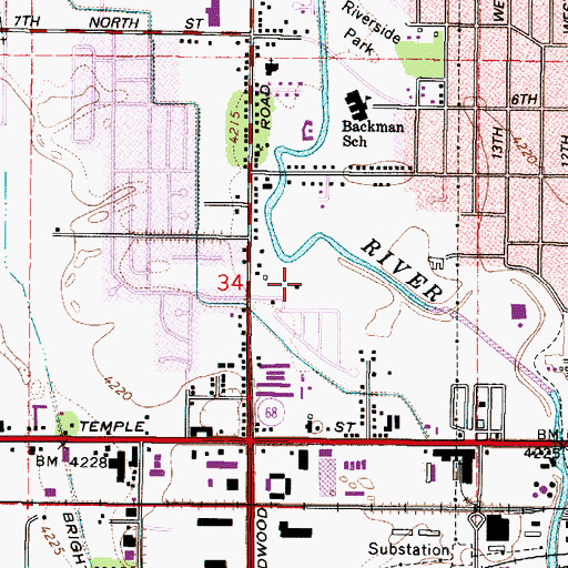 Topographic Map of Rock Springs, UT