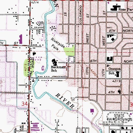 Topographic Map of Waverly, UT
