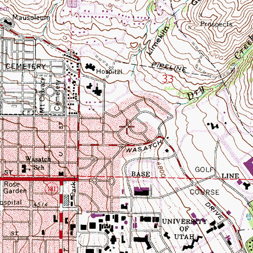 Topographic Map of Bonneville on the Hill, UT