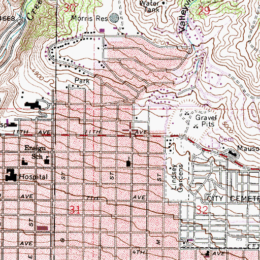 Topographic Map of Dunfords, UT