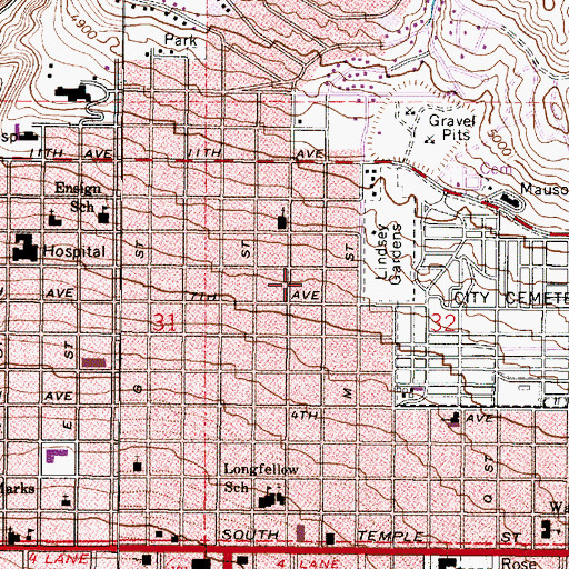 Topographic Map of Grand View, UT