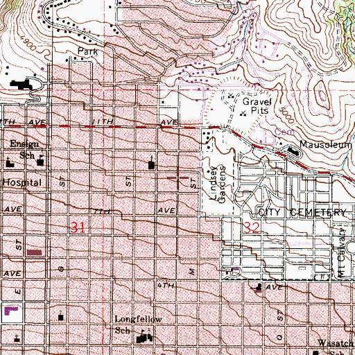 Topographic Map of Grand View, UT