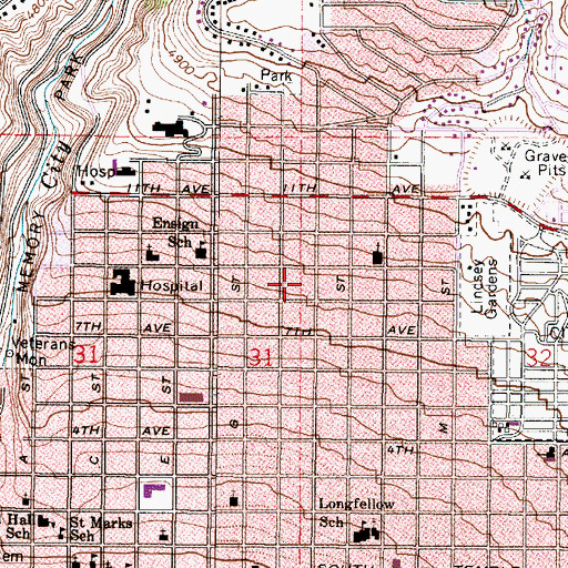 Topographic Map of Nobhill, UT