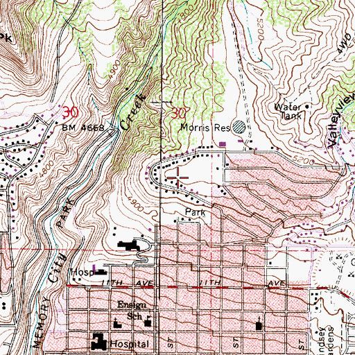 Topographic Map of North Hills, UT