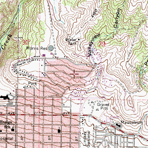 Topographic Map of Northcrest, UT