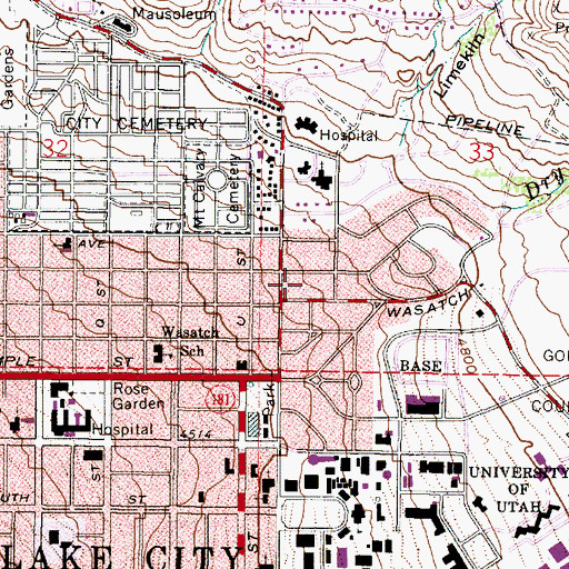 Topographic Map of Popperton Place, UT