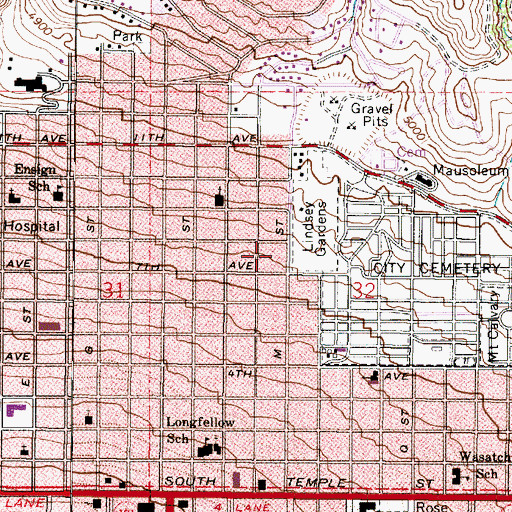 Topographic Map of Pratts, UT
