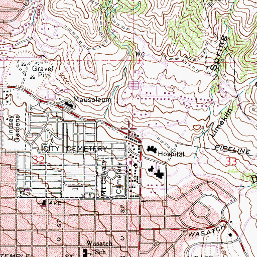 Topographic Map of Virginia Heights, UT