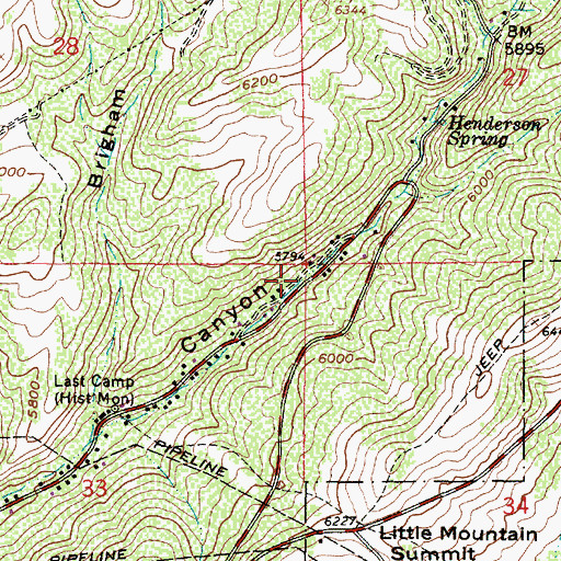 Topographic Map of Little Mountain, UT