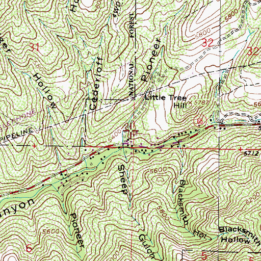 Topographic Map of Quad, UT