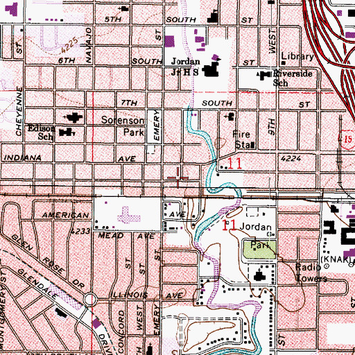 Topographic Map of Albert Place, UT