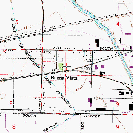 Topographic Map of Buena Vista, UT