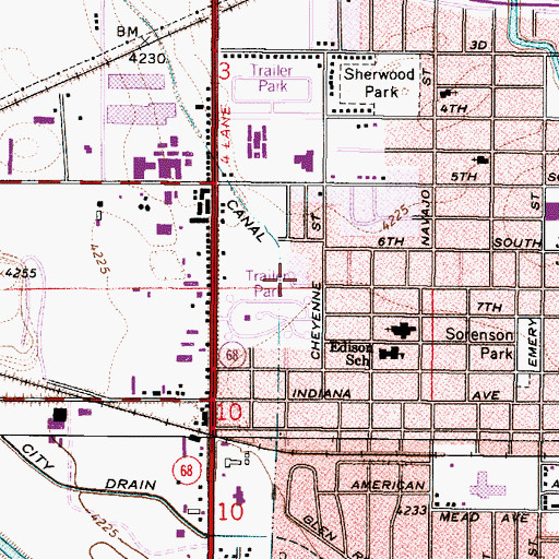 Topographic Map of Bullock, UT