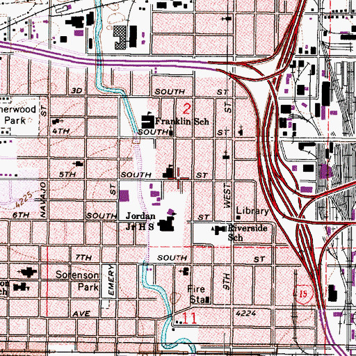 Topographic Map of City Park, UT