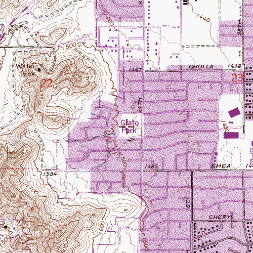 Topographic Map of Grato Park, AZ
