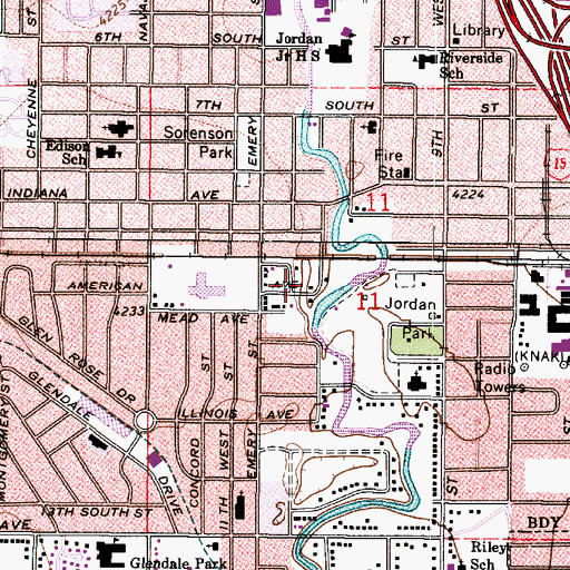 Topographic Map of Glendale Addition, UT