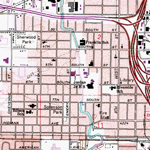 Topographic Map of Jordan Place, UT