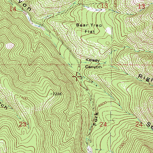 Topographic Map of Water Fork Settlement Canyon, UT