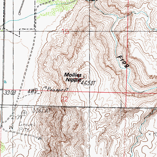 Topographic Map of Mollies Nipple, UT