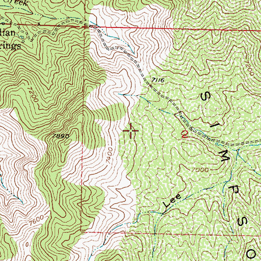 Topographic Map of Simpson Mountains, UT