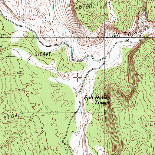 Topographic Map of Capitol Reef Campground, UT