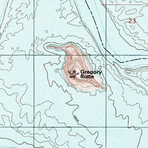 Topographic Map of Gregory Butte, UT