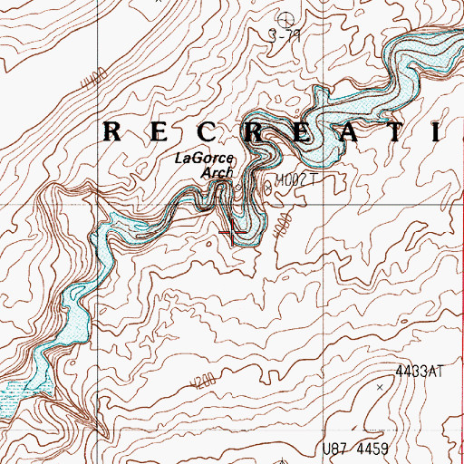 Topographic Map of LaGorce Arch, UT