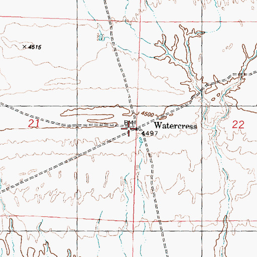 Topographic Map of Watercress, UT