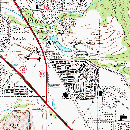 Topographic Map of The Meadows Condominium, UT
