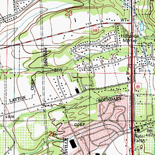 Topographic Map of The Oaks at Mutton Hollow, UT
