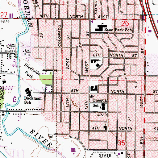 Topographic Map of The Terraces of Rose Park Condominium, UT