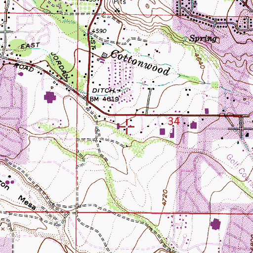 Topographic Map of The Oaks, UT