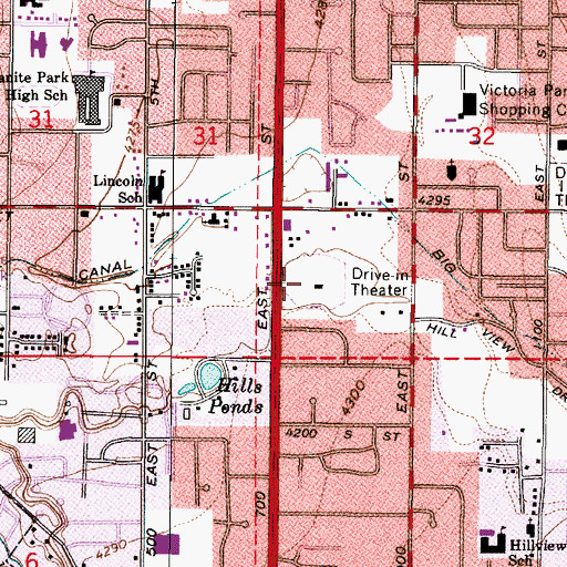 Topographic Map of The Woodlands Business Park, UT
