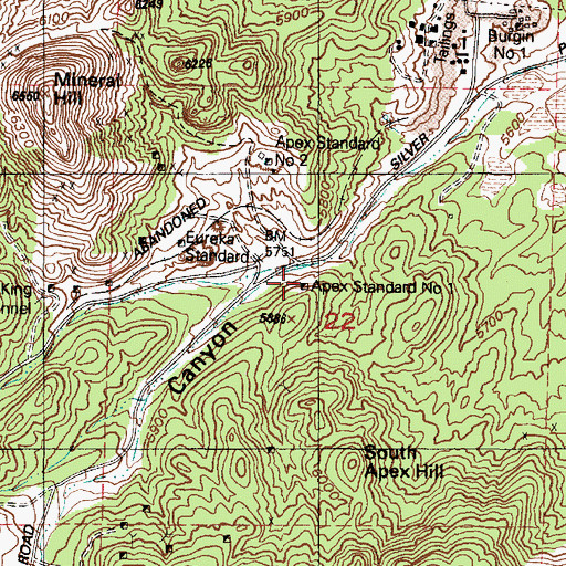 Topographic Map of Apex Standard Number 1, UT