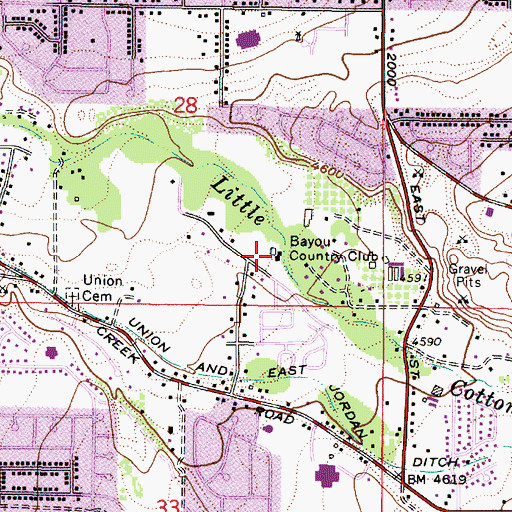 Topographic Map of Bayou Country Club, UT