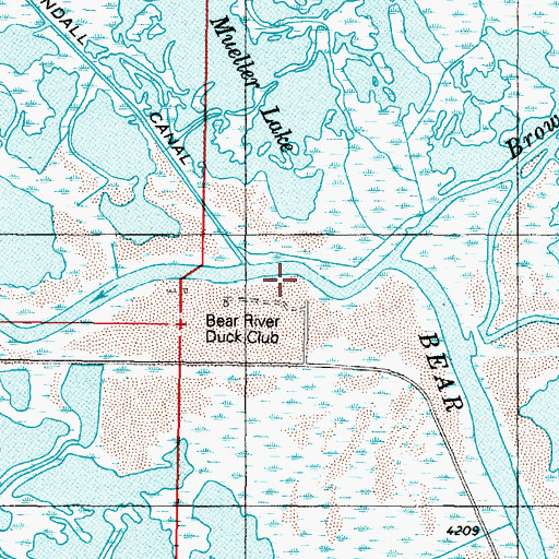 Topographic Map of Bear River Duck Club, UT