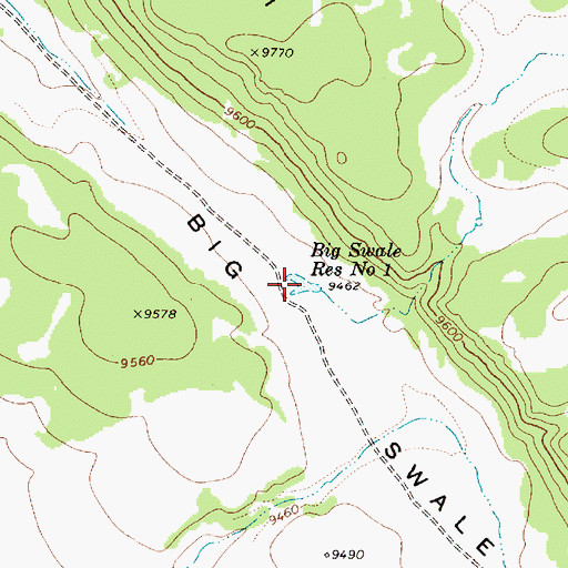 Topographic Map of Big Swale Reservoir Number 1, UT