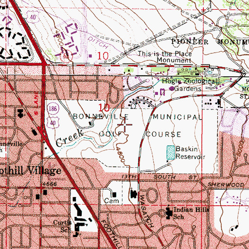 Topographic Map of Bonneville Municipal Golf Course, UT