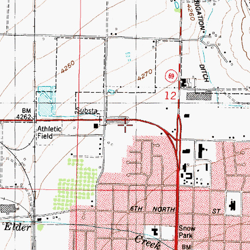 Topographic Map of Brigham City Country Club, UT
