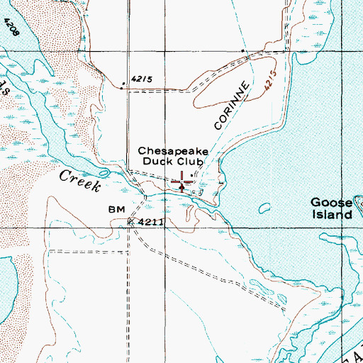 Topographic Map of Chesapeake Duck Club, UT