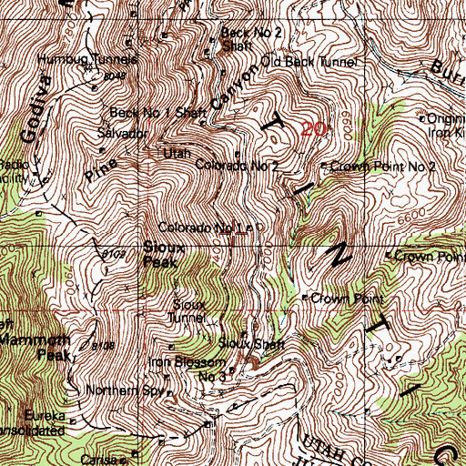 Topographic Map of Colorado Number 1, UT