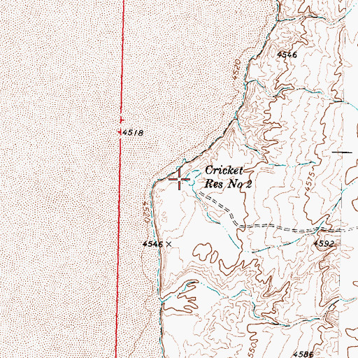 Topographic Map of Cricket Reservoir Number 2, UT