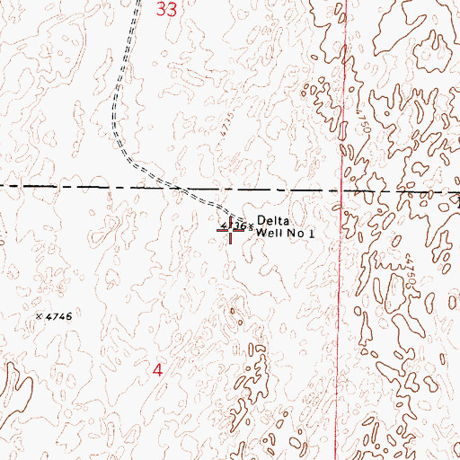 Topographic Map of Delta Well Number 1, UT