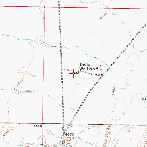 Topographic Map of Delta Well Number 5, UT