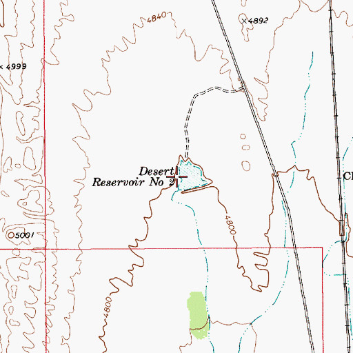 Topographic Map of Desert Reservoir Number 2, UT