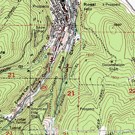Topographic Map of Drain Tunnel Number 1, UT